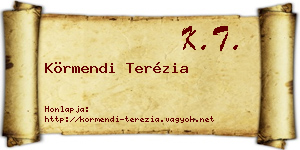 Körmendi Terézia névjegykártya