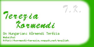 terezia kormendi business card